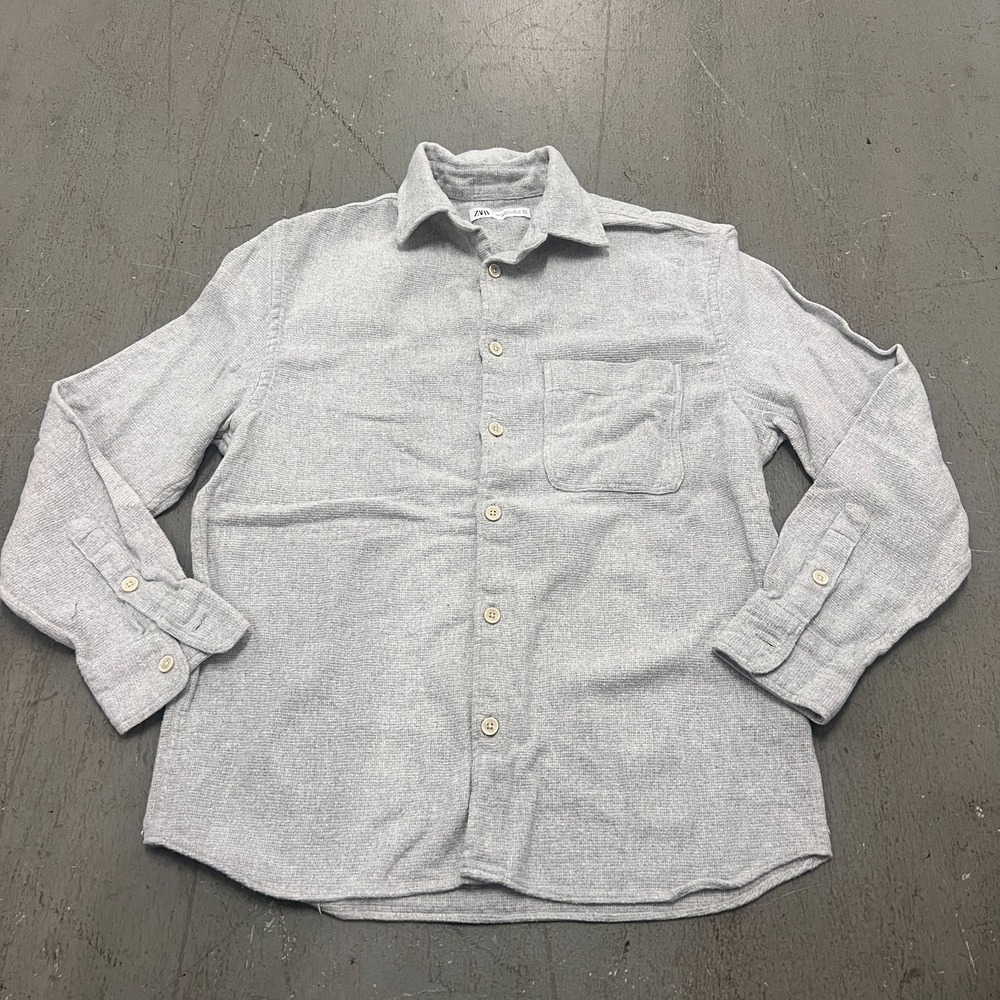 Zara Light Gray Casual Button-Down Shirt